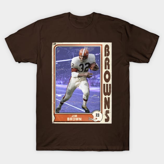 Retro Jim Brown Football Trading Card T-Shirt by darklordpug